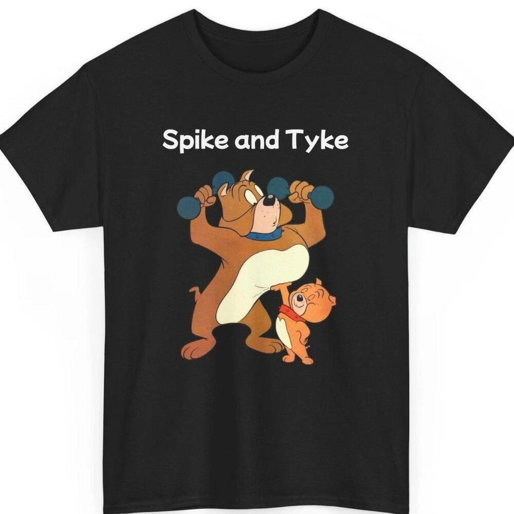 Spike And Tyke Tee Cartoon Dog Shirt Funny Animal T-Shirt